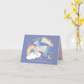 あなたは魔法のユニコーンと虹のバレンタイン カード (黄色い花)