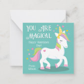 あなたは魔法のユニコーン教室バレンタインデー ノートカード (正面)
