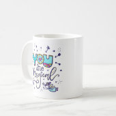 あなたは魔法の手で手紙を受け取図解入りの、写真付きのり コーヒーマグカップ (正面左)