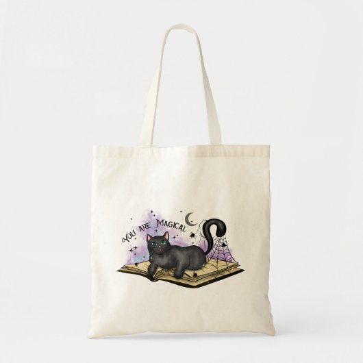 あなたは魔法の黒猫だ Bookwormの場合| トートバッグ (正面)