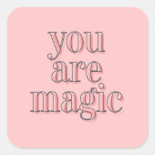 あなたは魔法ステッカー織り繊維芸術 スクエアシール (正面)