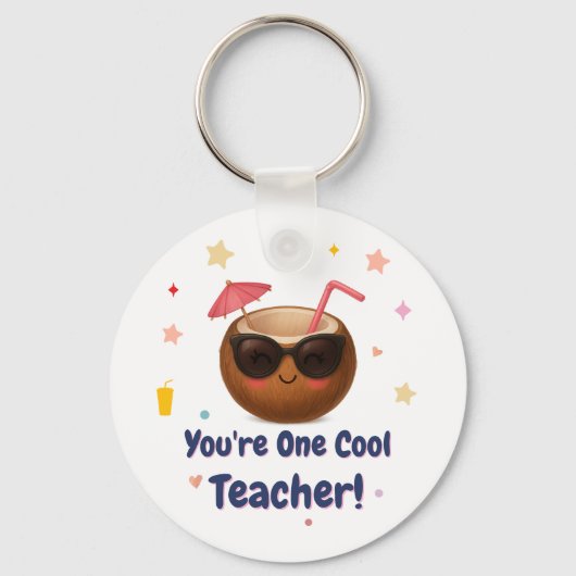 あなたは1つのクール先生 – かわいいココナッツ卒業 キーホルダー (正面)