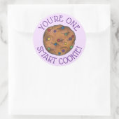 あなたは1つの頭が切れるクッキー先生宿題スクール ラウンドシール (バッグ)