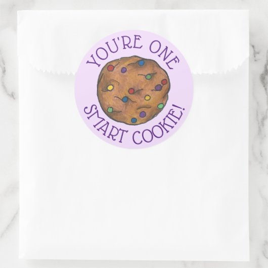 あなたは1つの頭が切れるクッキー先生宿題スクール ラウンドシール (バッグ)