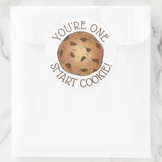 あなたは1つの頭が切れるクッキー先生宿題スクール ラウンドシール (バッグ)