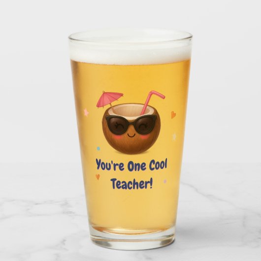 あなたは1つクールの先生 – ココおもしろいコナッツグラス タンブラーグラス (ドリンク正面)