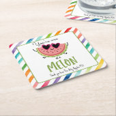 あなたは1メロンギフトラベル好意バッグ鍵ri スクエアペーパーコースター (アングル)