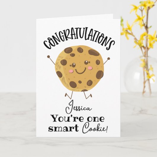 あなたは1枚の頭が切れるクッキー カード (黄色い花)