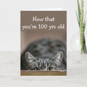 あなたは100歳の誕生日が猫をこっそり持ち出す カード (正面)