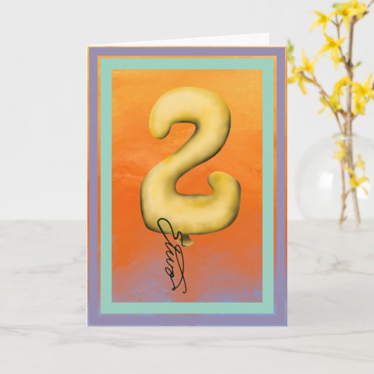あなたは2歳 カード (黄色い花)