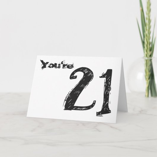 あなたは21枚の白黒文字。 カード (正面)