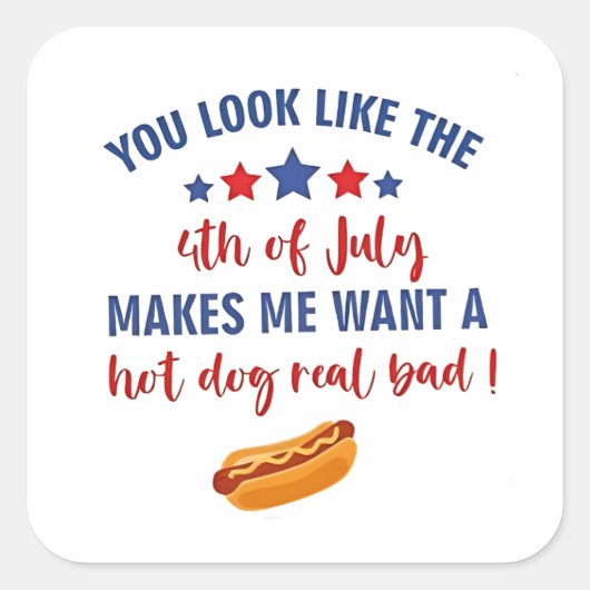 あなたは7月4日に見えて欲しい スクエアシール (正面)