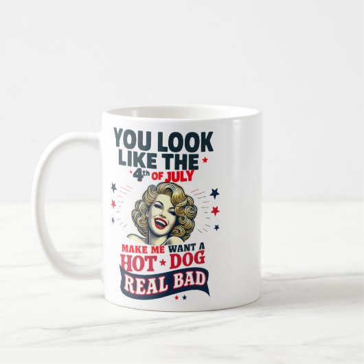 あなたは7月4日に見えるから私は豚が欲しい コーヒーマグカップ (左)