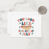 あなたは7月4日ホットドッグ愛国のように見える ノートカード (正面/裏面インサイチュ)