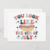 あなたは7月4日ホットドッグ愛国のように見える ポストカード (正面/裏面)
