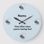 あなたは、おもしろいおもしろいの子どもの時計を持つと時間が経つ ラージ壁時計 (正面)