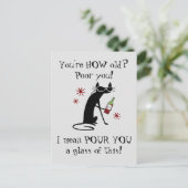 あなたは なん歳？　ユーモアたっぷりのワインの名言をあなたに ポストカード (スタンド正面)