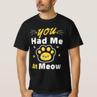 あなたは「にゃん」と言った瞬間に私を虜にしました - かわいい猫の手のひらTシャツ Tシャツ