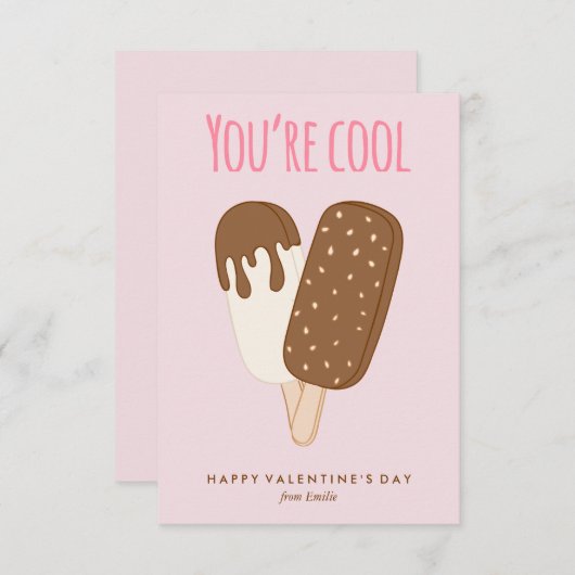 「あなたは」クールキッズクラスルームのバレンタイン 招待状 (正面/裏面)