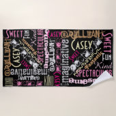 あなたは、「ピ素晴らしンク·ブラック」という語を呼ぶ ビーチタオル (正面)