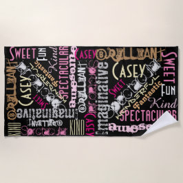 あなたは、「ピ素晴らしンク·ブラック」という語を呼ぶ ビーチタオル