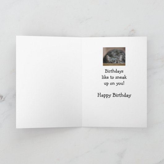 あなたは、年老いた誕生日が猫を追いかける カード (内部)