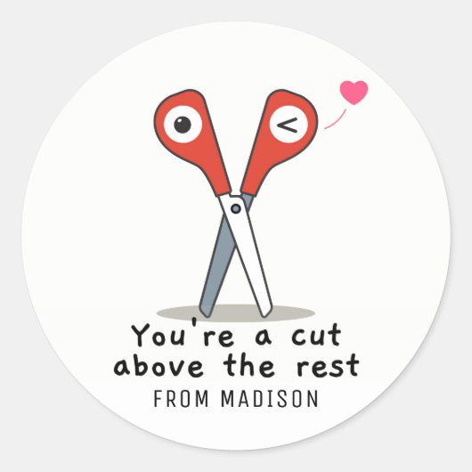 あなたは、残りの幸せなバレンタインデーの上のカット ラウンドシール (正面)