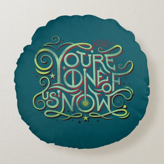 あなたは、私たちの一人が今、緑のグラフィック ラウンドクッション (正面)