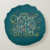 あなたは、私たちの一人が今、緑のグラフィック ラウンドクッション (裏面)