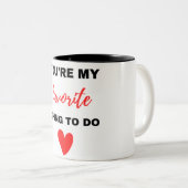 あなたは,自分お気に入りののやることを黒く ツートーンマグカップ (正面右)