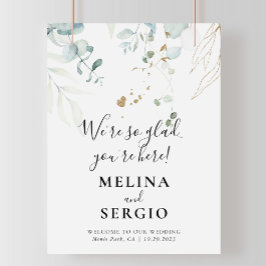 あなたは、金ゴールド・グリーンの歓迎を歓迎結婚する ポスター