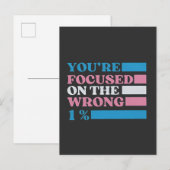 あなたは、間違った1%のLGBTトランスに注目 インビテーションポストカード (正面/裏面)