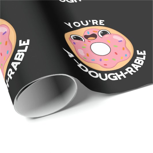 あなたはA – 生地再生可能ドーナッおもしろいトプンダークBG ラッピングペーパー (ロールコーナー)