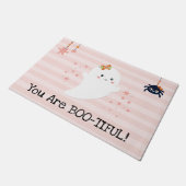 あなたはBootiful かわいい おばけのピンクのハロウィン ドアマット (アングル)