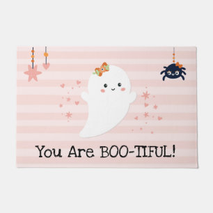 あなたはBootiful かわいい おばけのピンクのハロウィン ドアマット