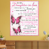 あなたはDIL蝶も私の娘 – ハート キャンバスプリント (インサイチュ (リビング))