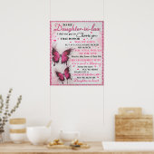 あなたはDIL蝶も私の娘 – ハート ポスター (キッチン)