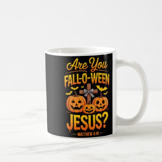 あなたはFall-o-weenイエス・マタイ4_19ハロウィンC コーヒーマグカップ (右)