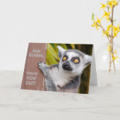 あなたはLemurいかに古いバースデー・カード カード (黄色い花)