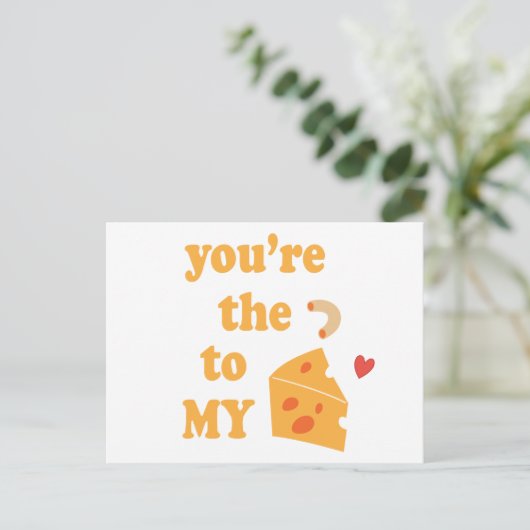 あなたはmacに私のチーズ – おもしろいロマンチック引用文 ポストカード (スタンド正面)