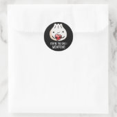 あなたはOne I Wonton おもしろい Dimsum Pun Dark BG ラウンドシール (バッグ)