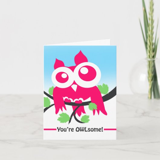 あなたはOWLsome friendship cute pink owl カード (正面)