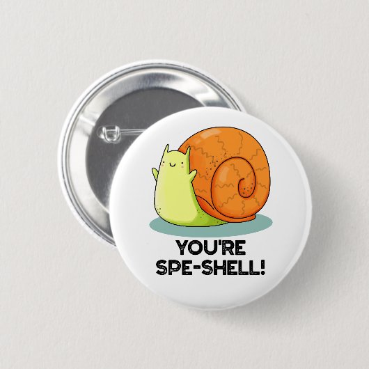 あなたはSpe-shellカタツムリおもしろいプン 缶バッジ (正面&裏面)