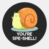 あなたはSpe-shellスナおもしろいイルプンダークBG ラウンドシール (正面)