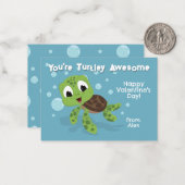 あなたはTurtley Awesom Classroom Valentine's Day ノートカード (正面/裏面インサイチュ)