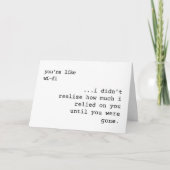 あなたはWi-Fiと同じ気がする失った。 カード (正面)