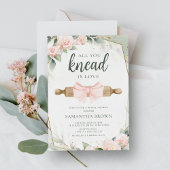 あなたひざまずいているすべてはラブピンクフローラブライダルシャワー 招待状