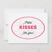 あなたへのキスをもっと 赤いピンクの唇のレタリング シーズンカード (正面)