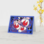 あなたへのキス、抽象的なキュビズムの顔をカスタマイズ カード (黄色い花)