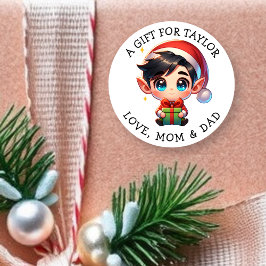 あなたへのギフトに名前を添えて クリスマスギフトタグ ラウンドシール